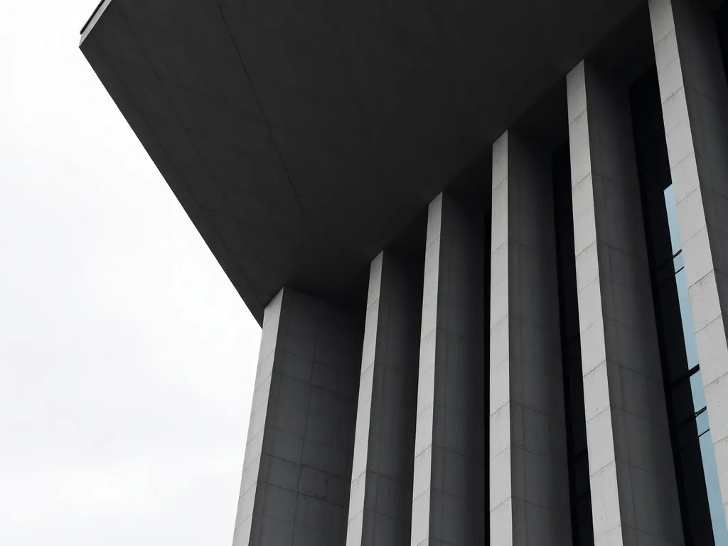 A minimalist architectural detail of a modern concrete build